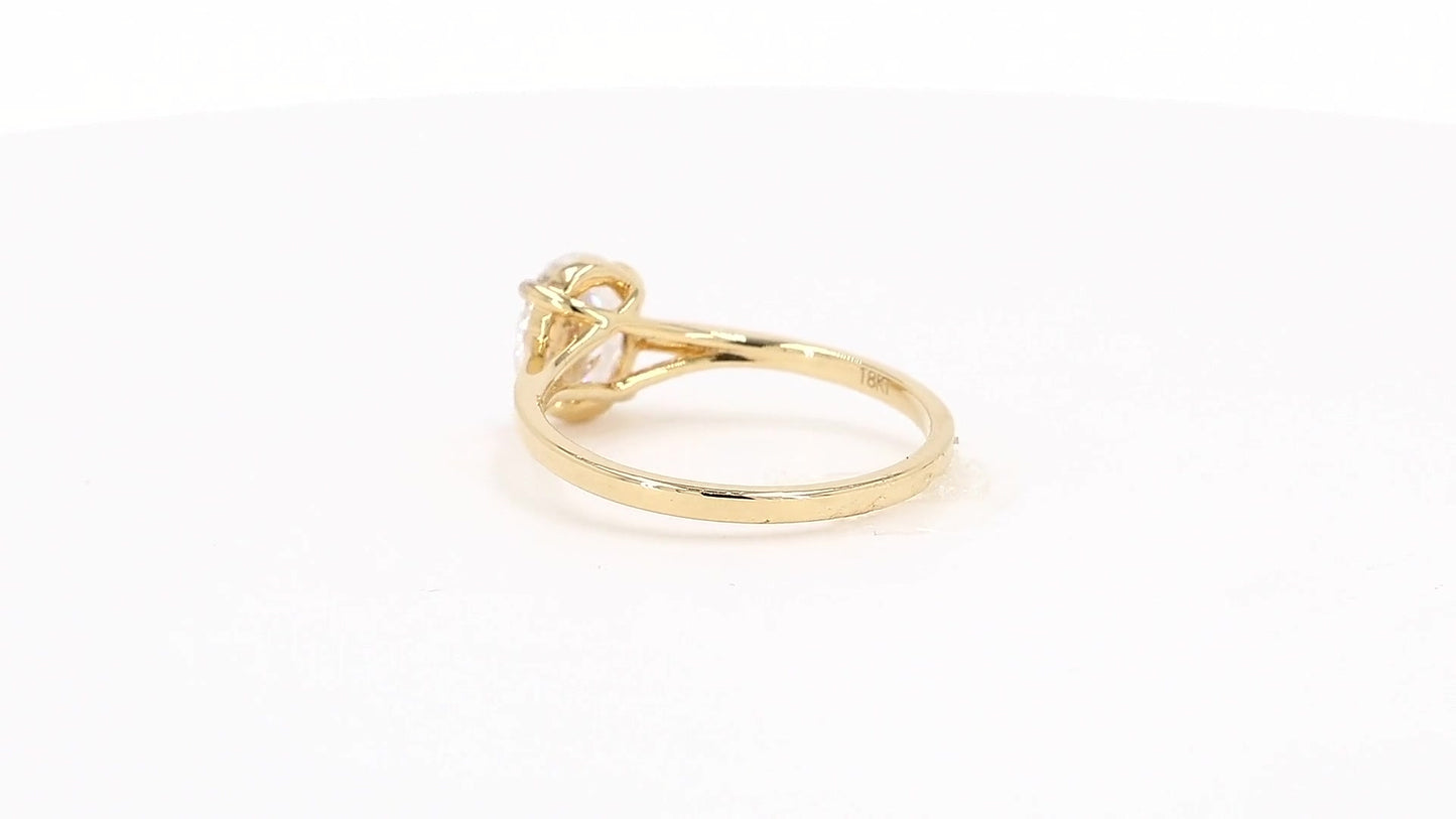 Clara 0.9ctw Oval Lab Grown Solitaire Diamond Ring - AU L