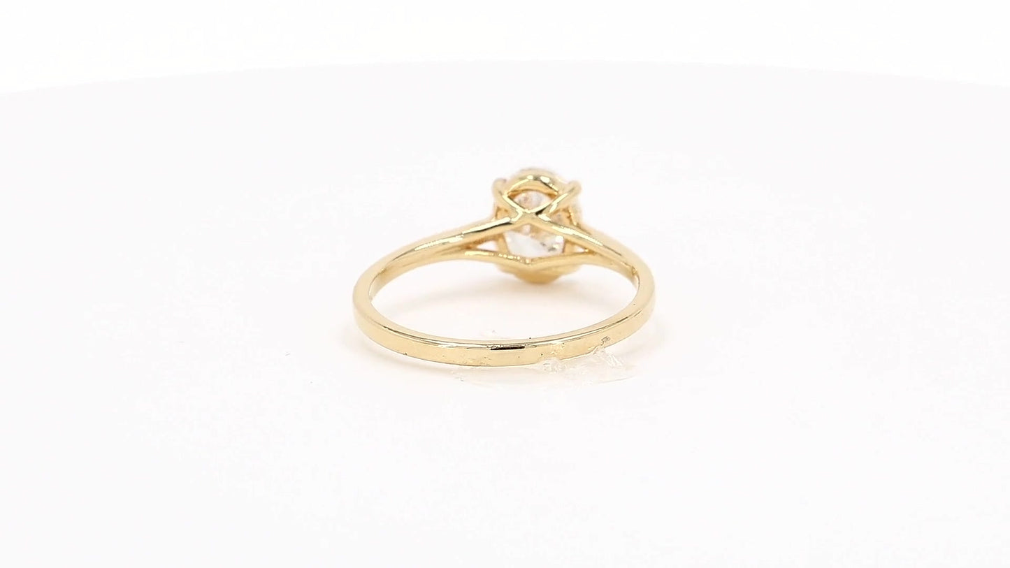 Clara 0.9ctw Oval Lab Grown Solitaire Diamond Ring - AU L