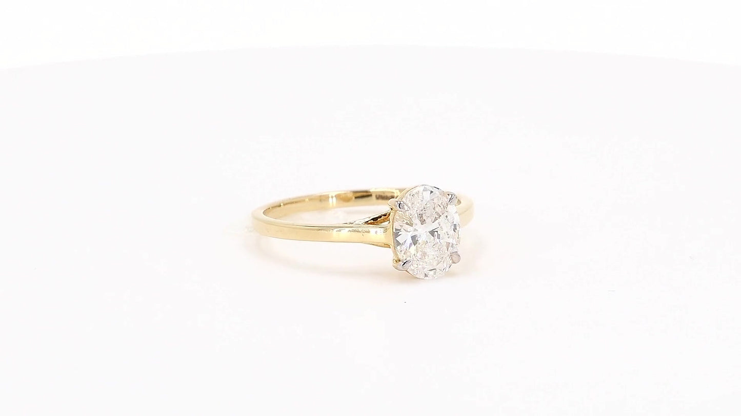 Clara 0.90-1.05ctw Oval Lab Grown Diamond Solitaire Ring