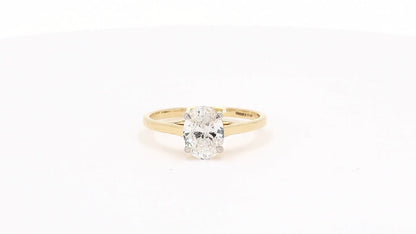 Clara 0.9ctw Oval Lab Grown Solitaire Diamond Ring - AU L
