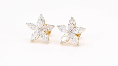 Flora 1.77-1.86ctw Marquise Floral Lab Grown Diamond Stud Earrings