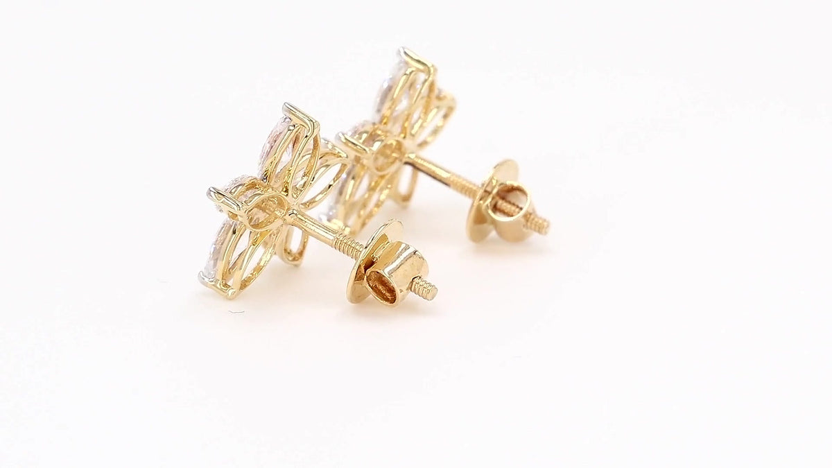 Flora 1.77-1.86ctw Marquise Floral Lab Grown Diamond Stud Earrings