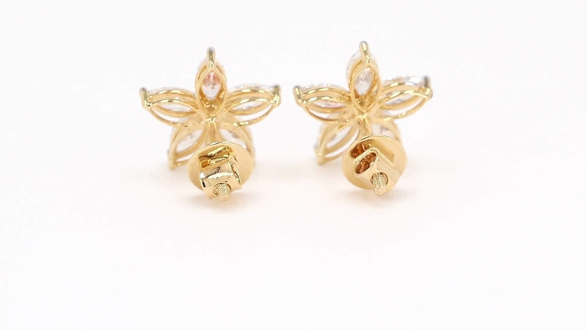 Flora 1.77-1.86ctw Marquise Floral Lab Grown Diamond Stud Earrings