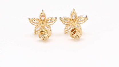 Flora 1.77-1.86ctw Marquise Floral Lab Grown Diamond Stud Earrings