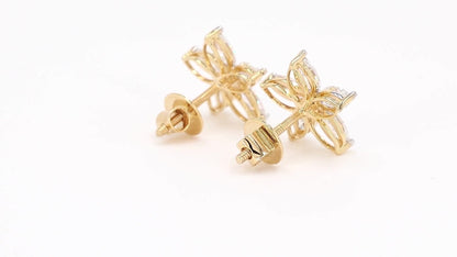 Flora 1.77-1.86ctw Marquise Floral Lab Grown Diamond Stud Earrings