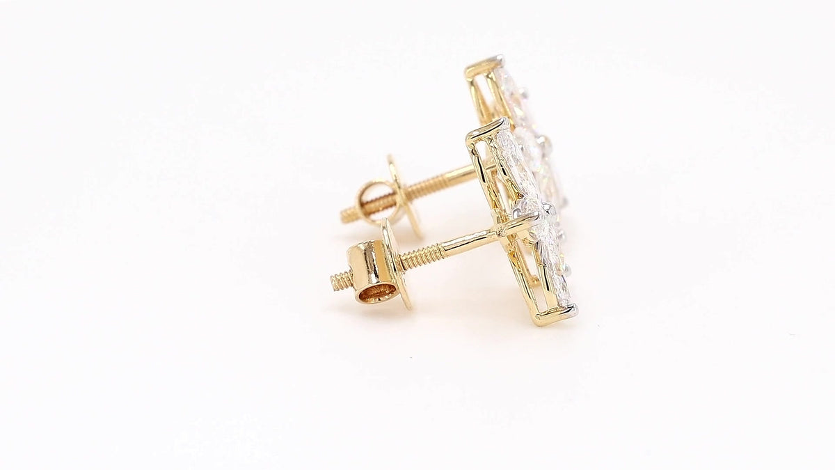Flora 1.77-1.86ctw Marquise Floral Lab Grown Diamond Stud Earrings