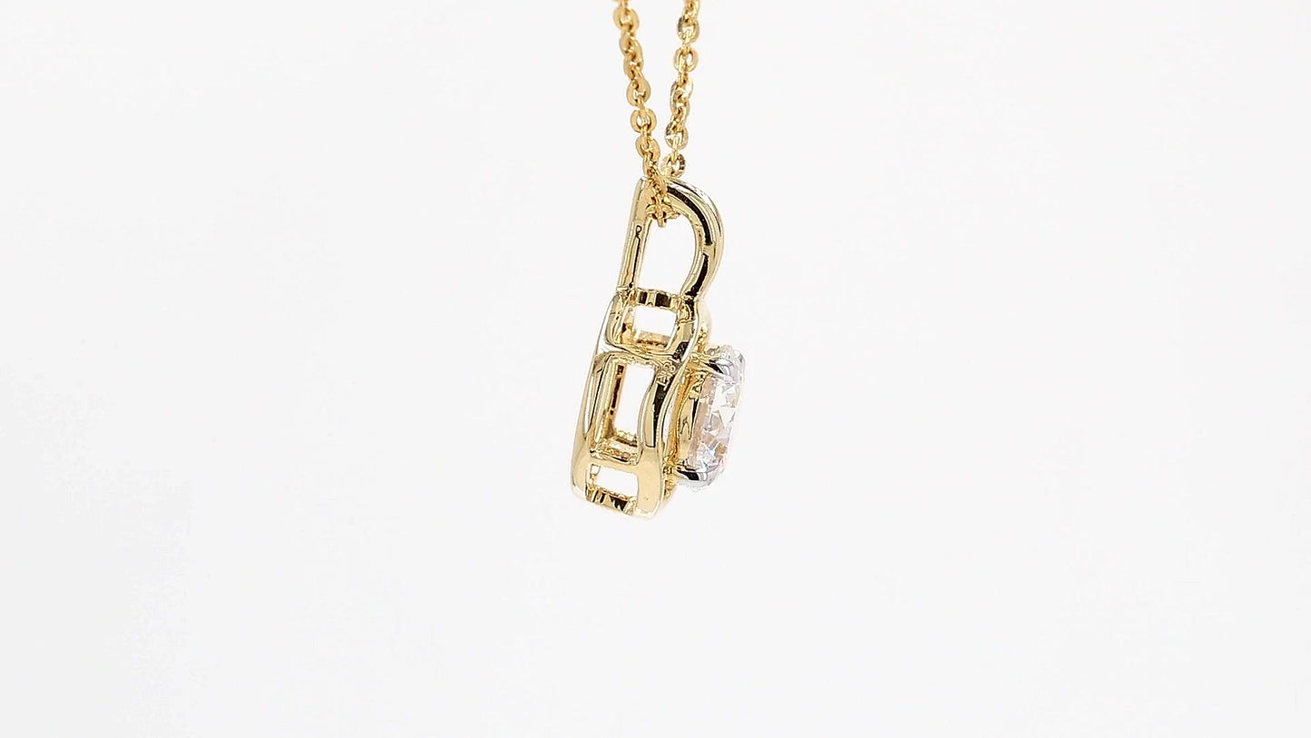 Isla 1.09ctw Round Bezel Pendant Lab Grown Diamond