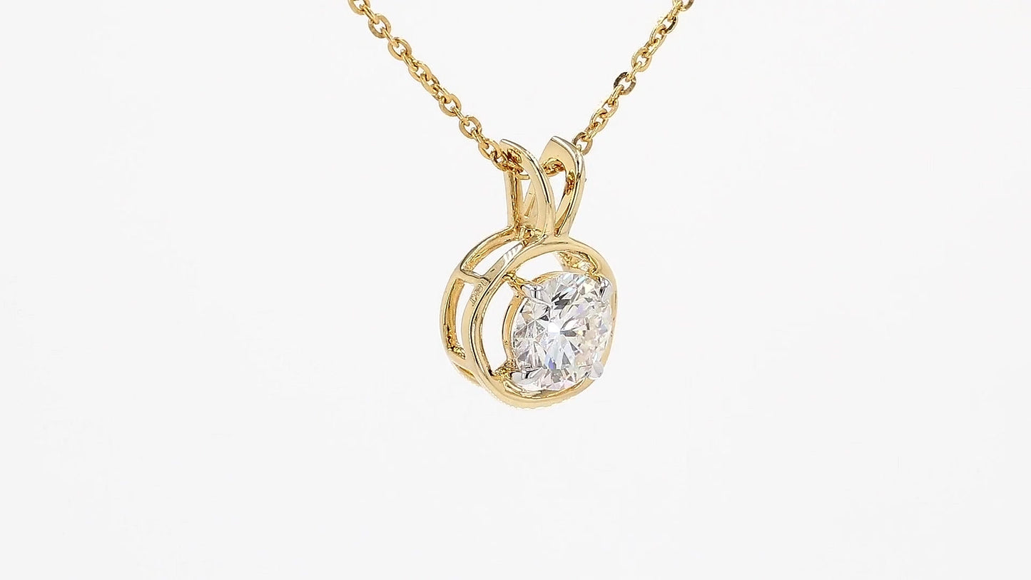 Isla 1.09ctw Round Bezel Pendant Lab Grown Diamond