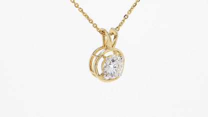 Isla 1.09ctw Round Bezel Pendant Lab Grown Diamond