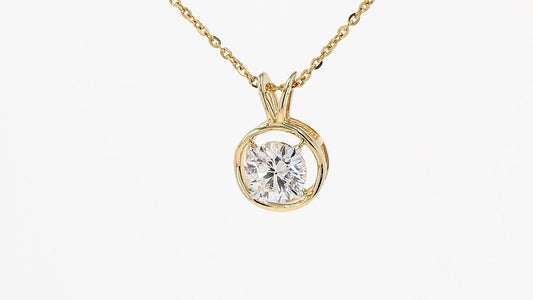 Isla 1.09ctw Round Bezel Pendant Lab Grown Diamond