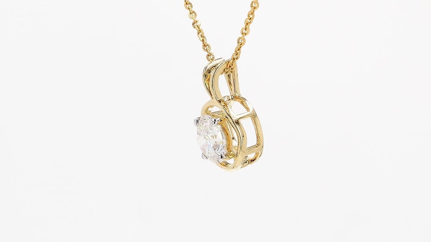 Isla 1.09ctw Round Bezel Pendant Lab Grown Diamond