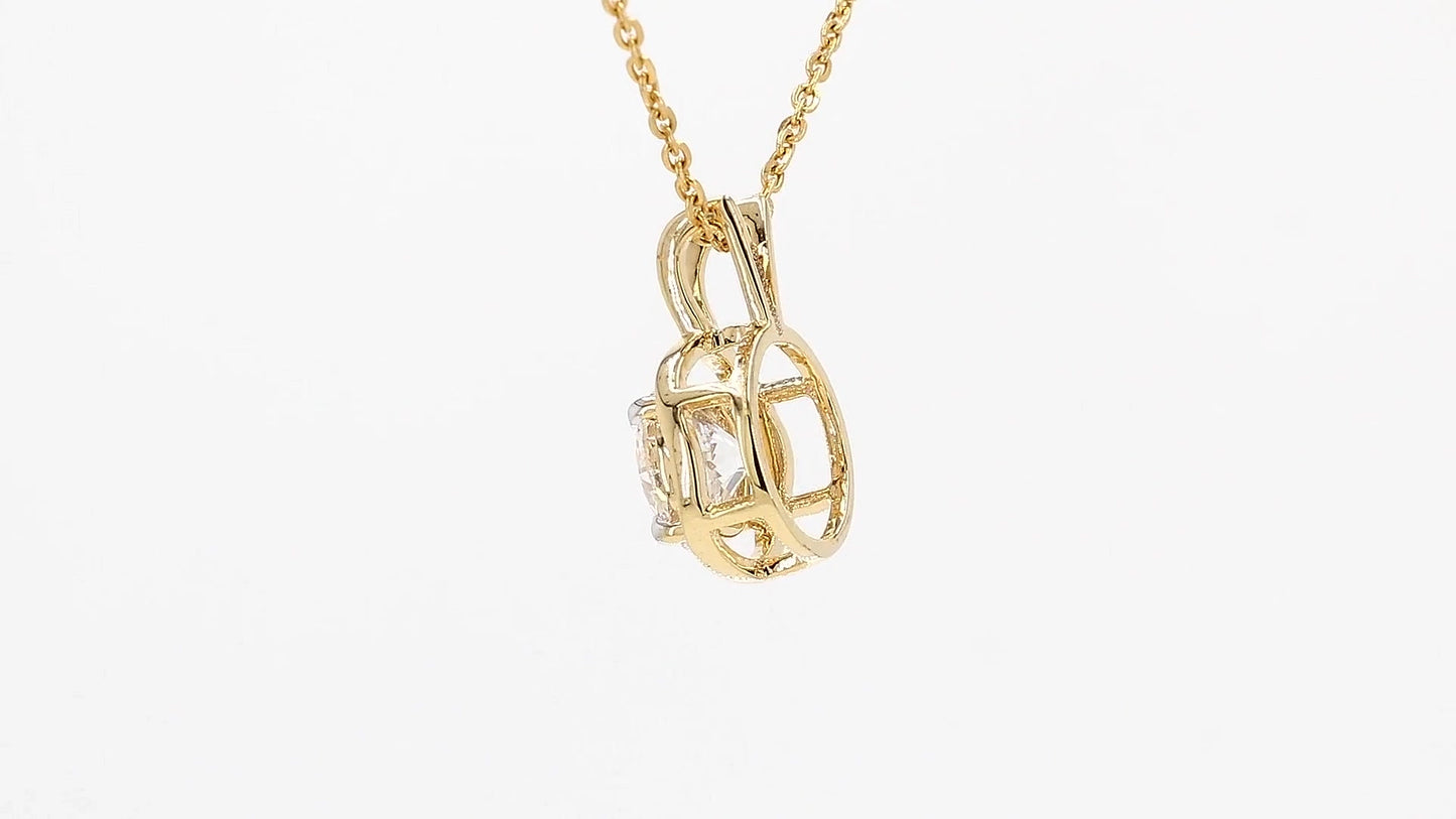 Isla 1.09ctw Round Bezel Pendant Lab Grown Diamond