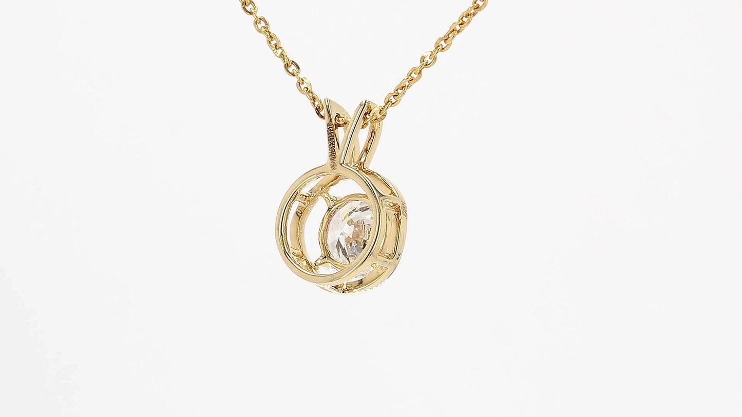 Isla 1.09ctw Round Bezel Pendant Lab Grown Diamond