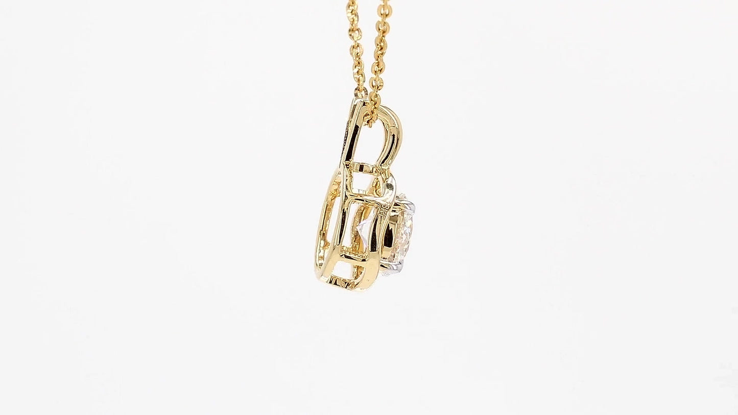 Isla 1.09ctw Round Bezel Pendant Lab Grown Diamond