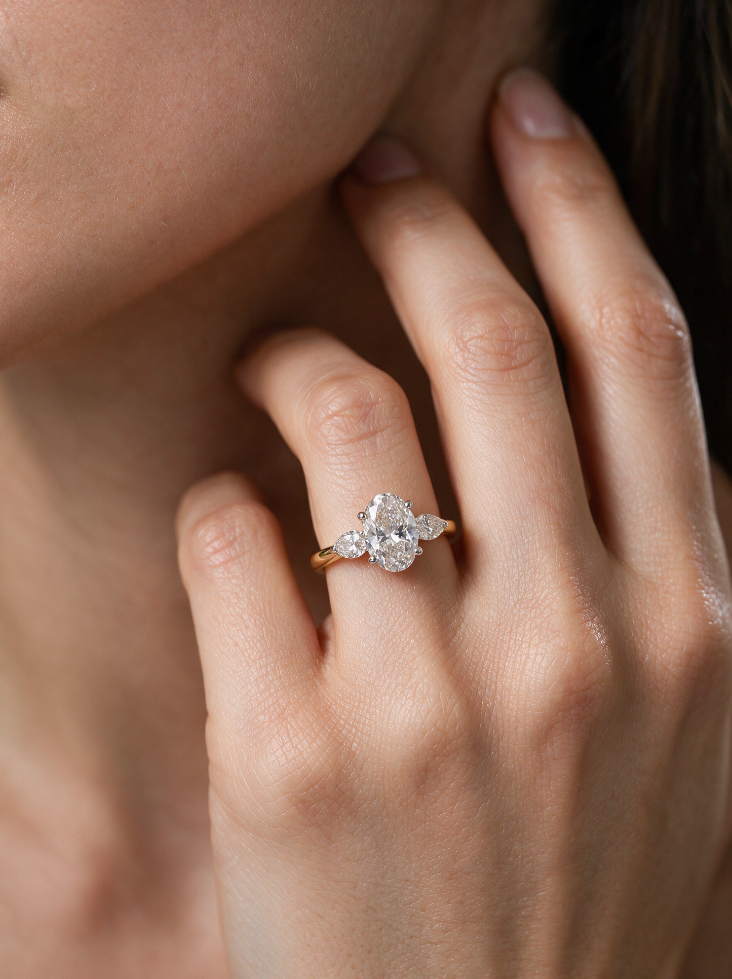 Sienna 1.31ctw Oval Lab Grown Diamond Ring with Accent Diamonds
