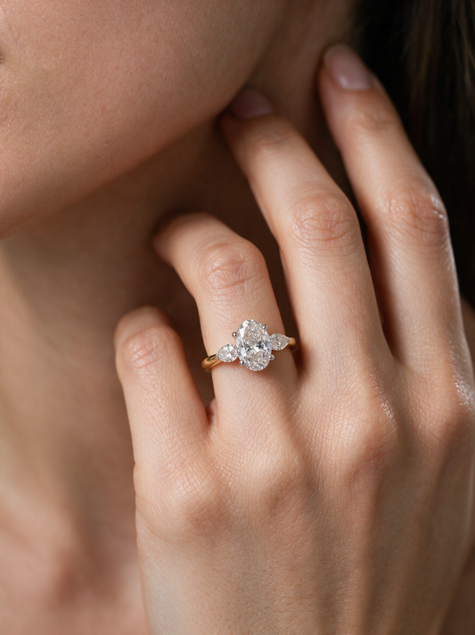 Sienna 1.31ctw Oval Lab Grown Diamond Ring with Accent Diamonds