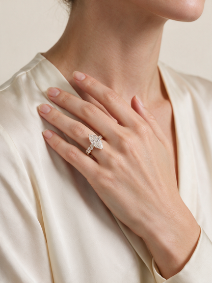 Sienna 4.10ctw Marquise Lab Grown Diamond Ring with Accent Diamonds