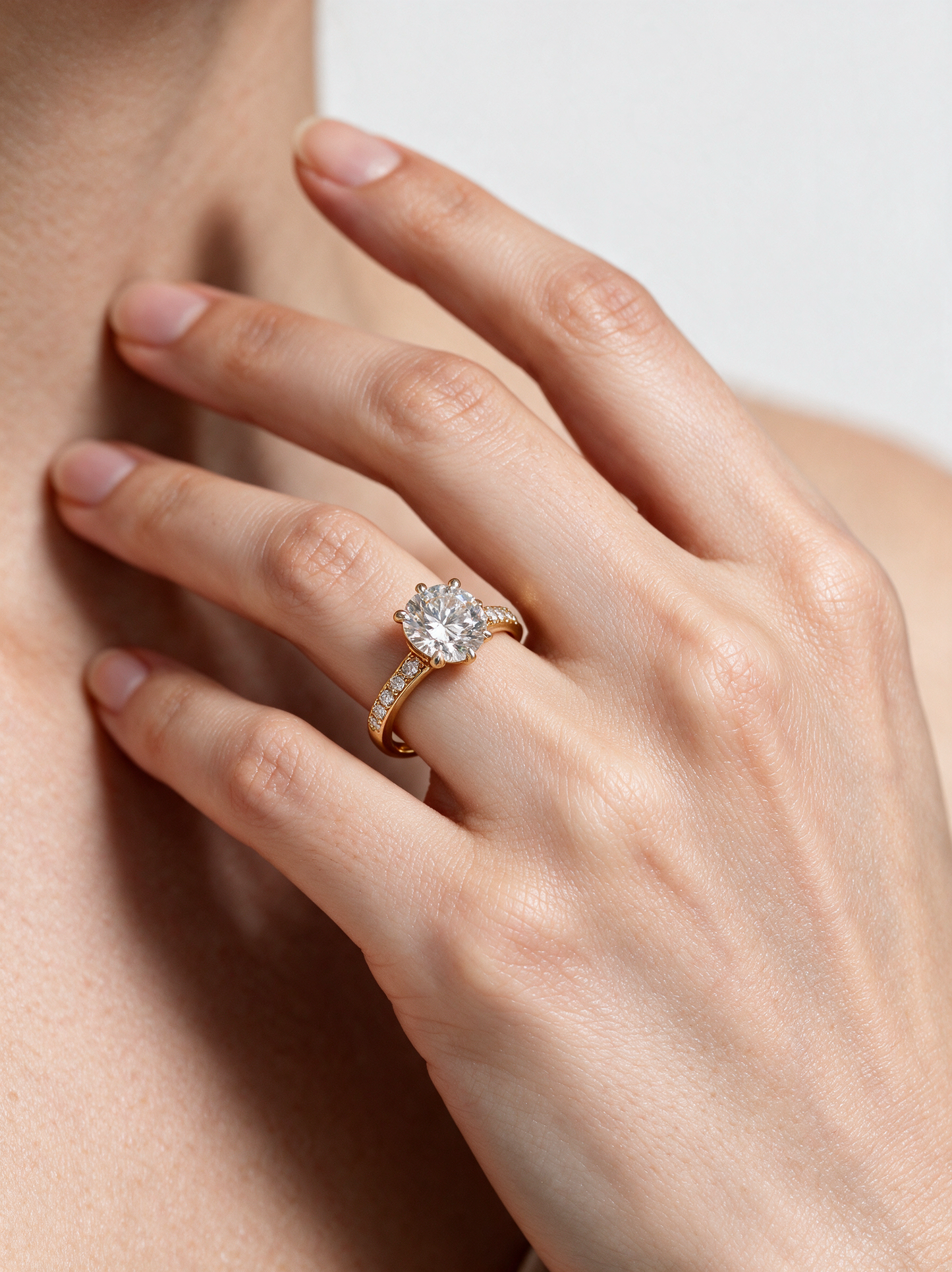 Sienna 1.42ctw Round Lab Grown Diamond Ring with Accent Diamonds