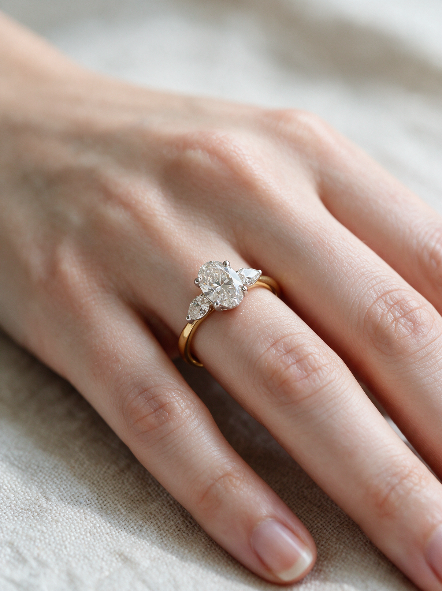 Sienna 1.31ctw Oval Lab Grown Diamond Ring with Accent Diamonds