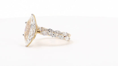 Sienna 4.10ctw Marquise Lab Grown Diamond Ring with Accent Diamonds