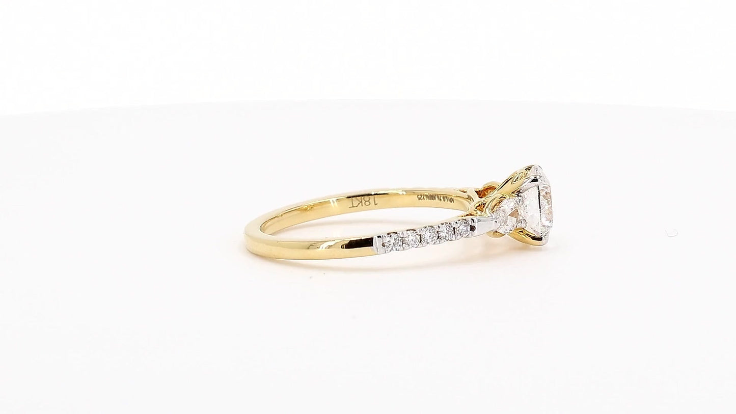Sienna 1.42ctw Round Lab Grown Diamond Ring with Accent Diamonds