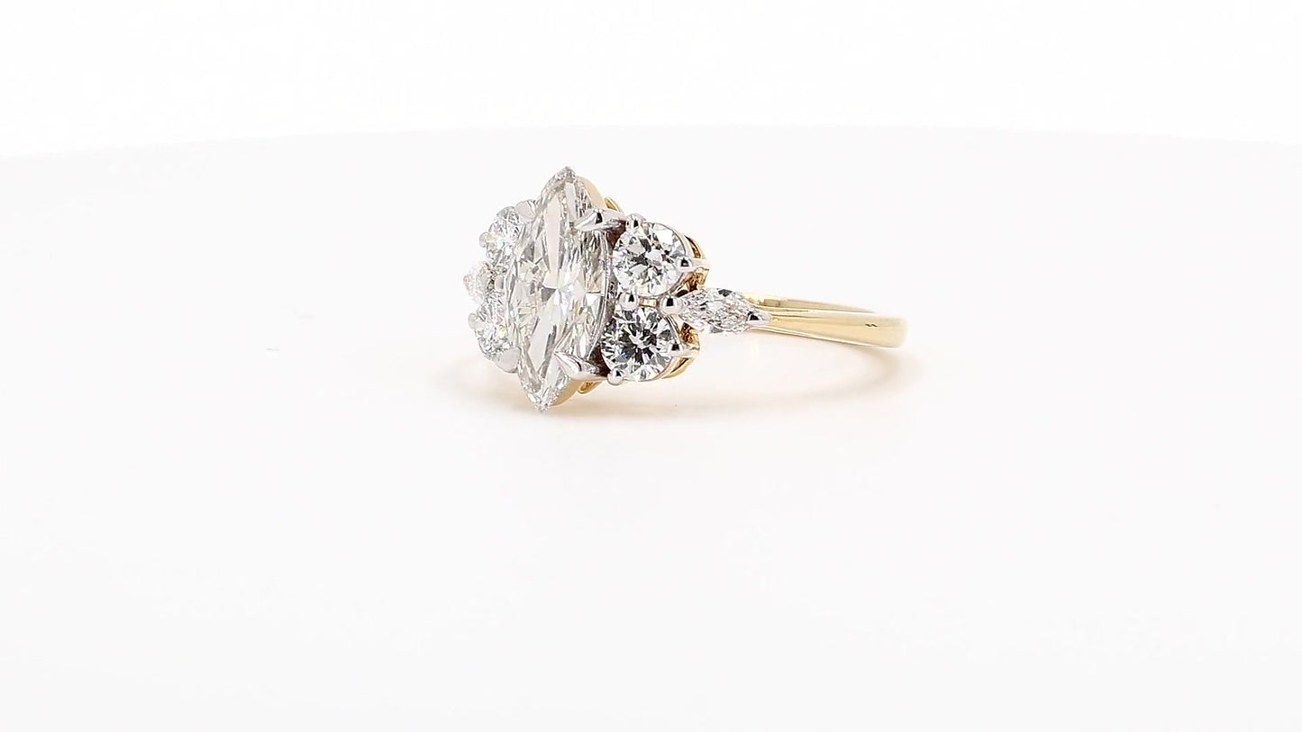 Sienna 1.72ctw Marquise Lab Grown Diamond Ring with Accent Diamonds