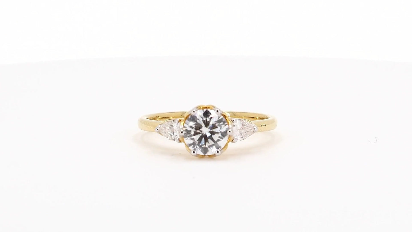 Sienna 1.20ctw Round Lab Grown Diamond Ring with Accent Diamonds