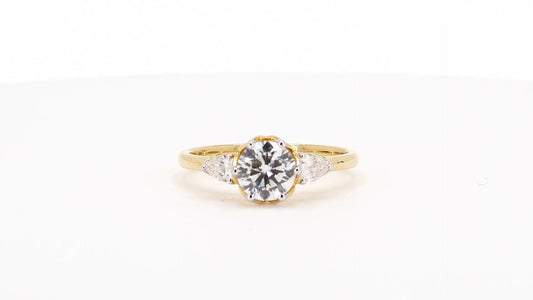 Sienna 1.20ctw Round Lab Grown Diamond Ring with Accent Diamonds