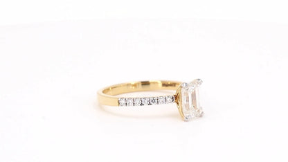 Sienna 1.16-1.25ctw Emerald Lab Grown Diamond Ring with Accent Diamonds