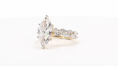 Sienna 4.10ctw Marquise Lab Grown Diamond Ring with Accent Diamonds