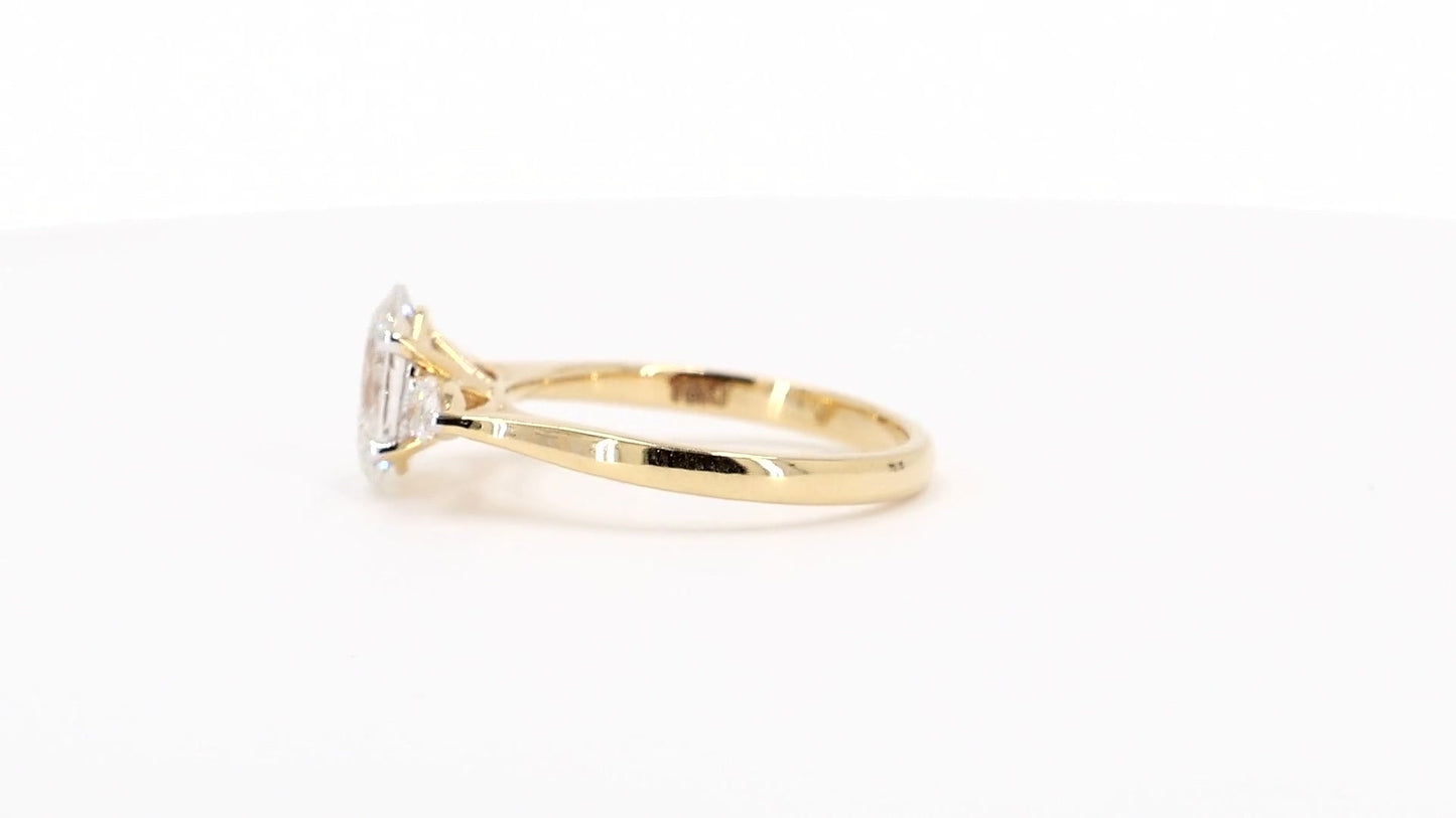 Sienna 1.31ctw Oval Lab Grown Diamond Ring with Accent Diamonds