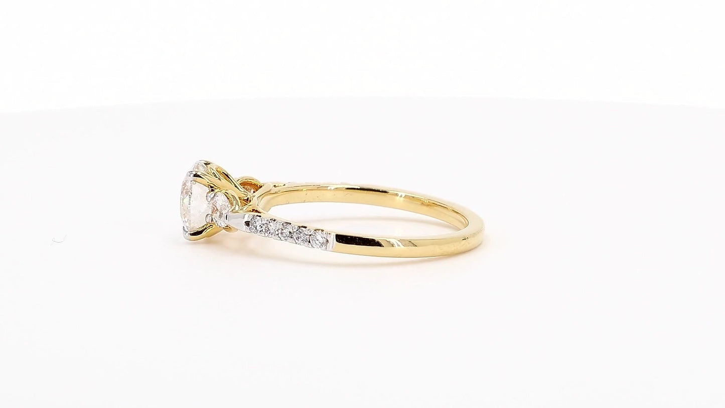 Sienna 1.42ctw Round Lab Grown Diamond Ring with Accent Diamonds