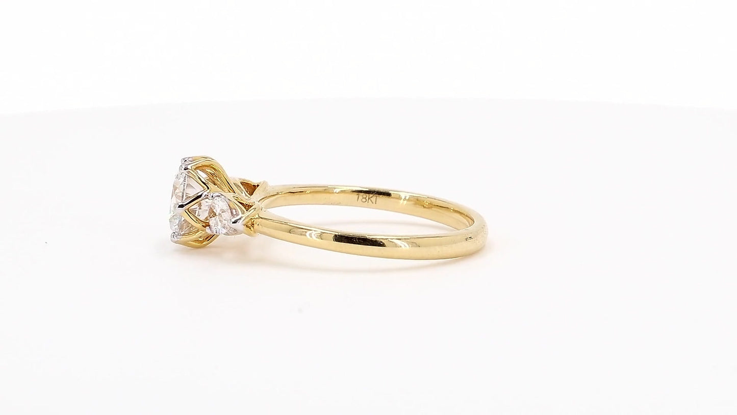 Sienna 1.20ctw Round Lab Grown Diamond Ring with Accent Diamonds