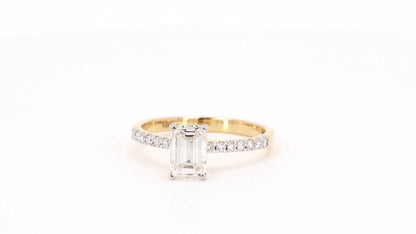 Sienna 1.16-1.25ctw Emerald Lab Grown Diamond Ring with Accent Diamonds