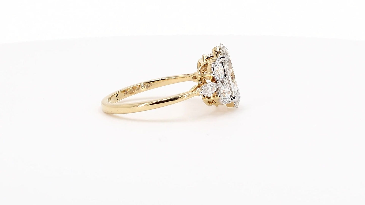 Sienna 1.72ctw Marquise Lab Grown Diamond Ring with Accent Diamonds