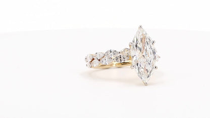 Sienna 4.10ctw Marquise Lab Grown Diamond Ring with Accent Diamonds