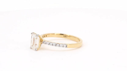 Sienna 1.16-1.25ctw Emerald Lab Grown Diamond Ring with Accent Diamonds