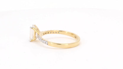 Sienna 1.16-1.25ctw Emerald Lab Grown Diamond Ring with Accent Diamonds