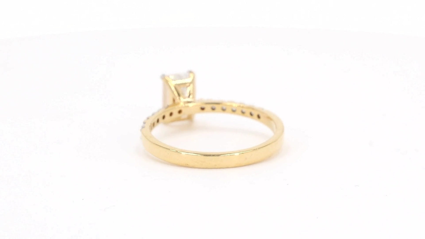 Sienna 1.16-1.25ctw Emerald Lab Grown Diamond Ring with Accent Diamonds