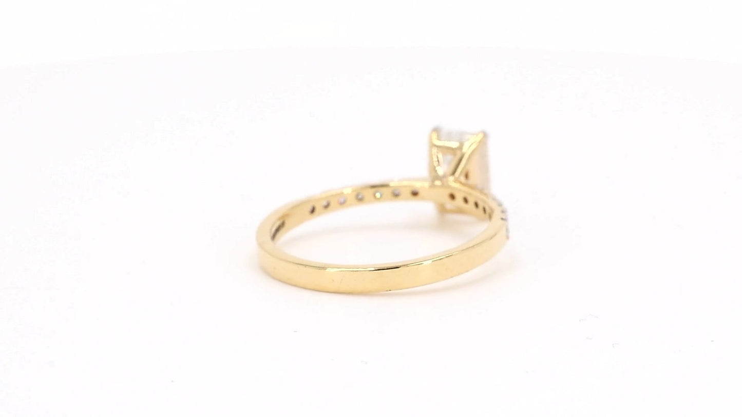 Sienna 1.16-1.25ctw Emerald Lab Grown Diamond Ring with Accent Diamonds