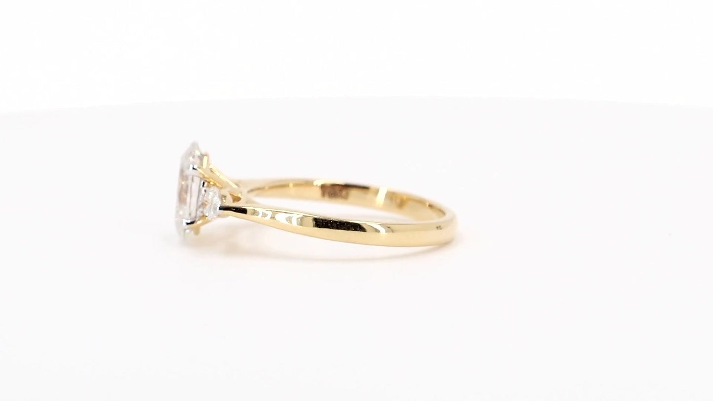 Sienna 1.31ctw Oval Lab Grown Diamond Ring with Accent Diamonds