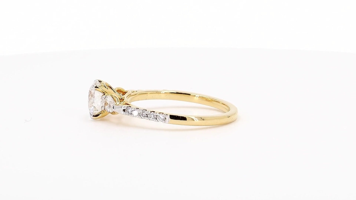 Sienna 1.42ctw Round Lab Grown Diamond Ring with Accent Diamonds
