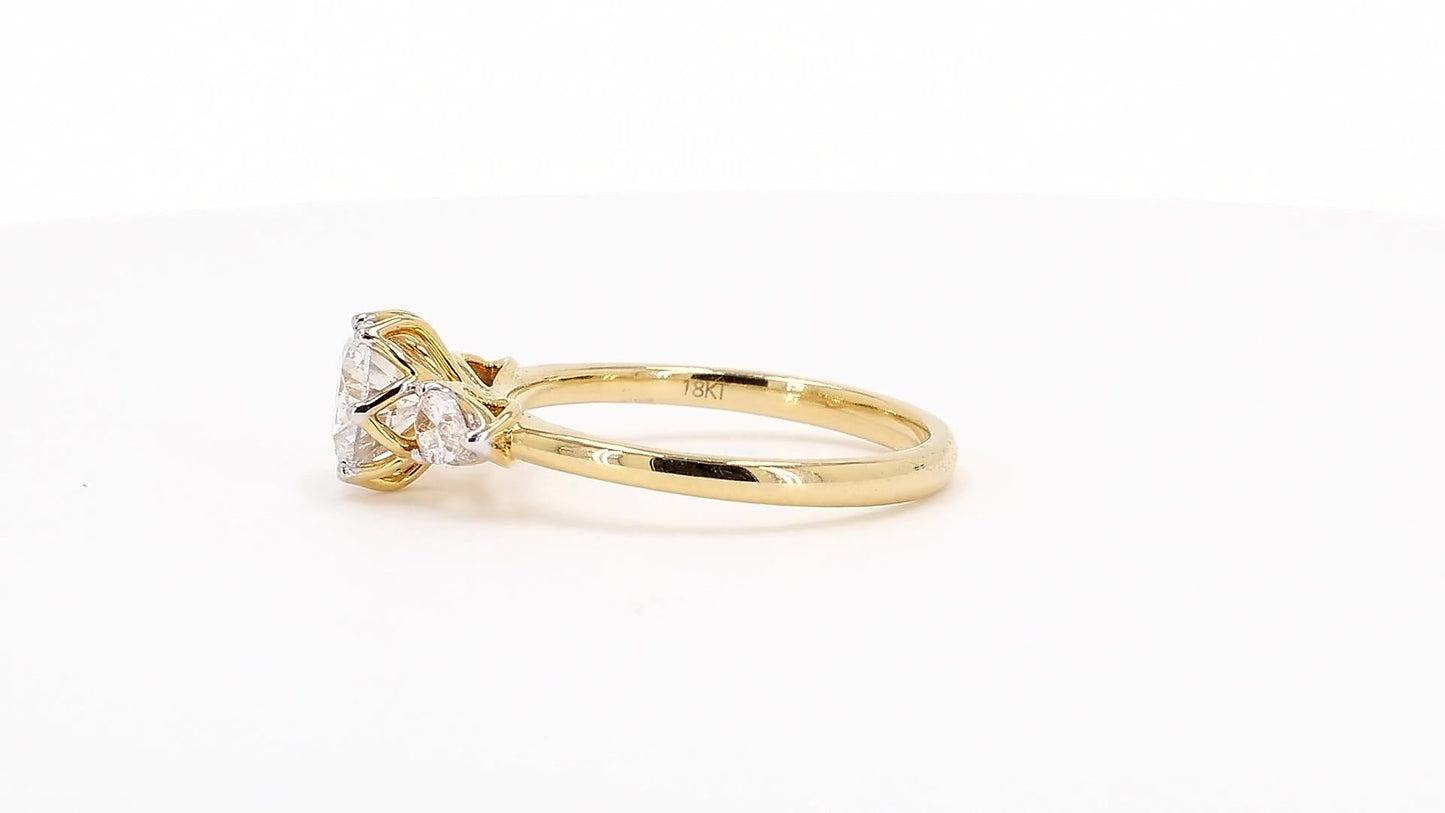 Sienna 1.20ctw Round Lab Grown Diamond Ring with Accent Diamonds