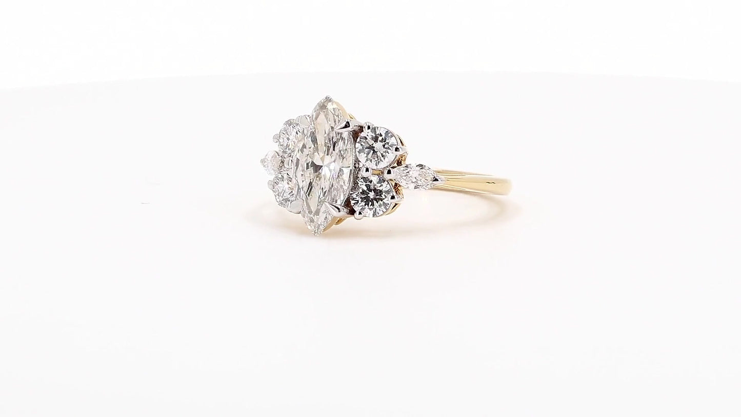 Sienna 1.72ctw Marquise Lab Grown Diamond Ring with Accent Diamonds