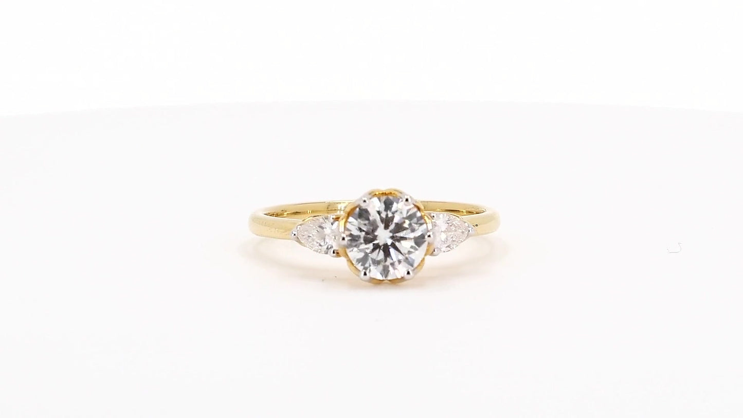 Sienna 1.20ctw Round Lab Grown Diamond Ring with Accent Diamonds
