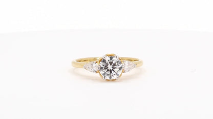 Sienna 1.20ctw Round Lab Grown Diamond Ring with Accent Diamonds