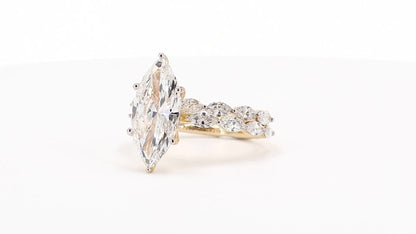 Sienna 4.10ctw Marquise Lab Grown Diamond Ring with Accent Diamonds