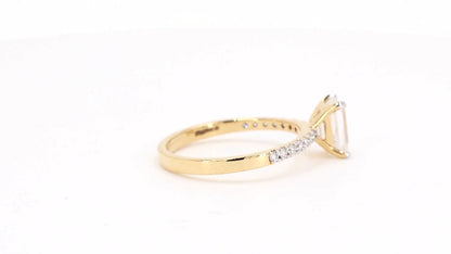 Sienna 1.16-1.25ctw Emerald Lab Grown Diamond Ring with Accent Diamonds