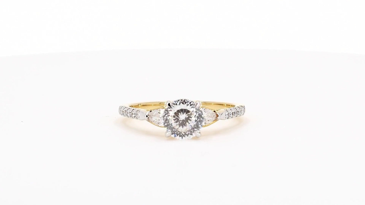 Sienna 1.42ctw Round Lab Grown Diamond Ring with Accent Diamonds