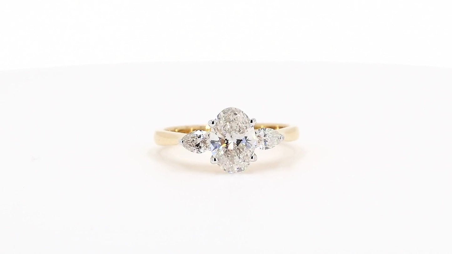Sienna 1.31ctw Oval Lab Grown Diamond Ring with Accent Diamonds